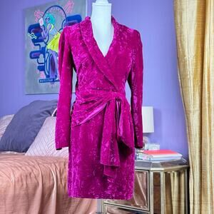 Shoshanna Fuchsia Velvet Mini Dress